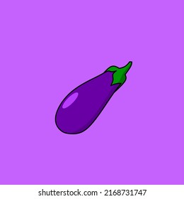 Vector de berenjena aislado en fondo morado