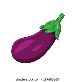 eggplant vector isolated on white background