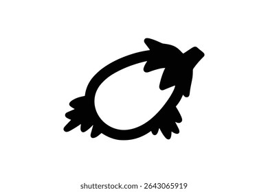 Eggplant Vector Line Art Illustration for Culinary Designs and Healthy Eating Promotion