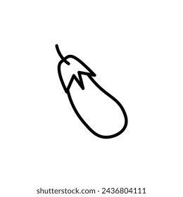 Eggplant Vector Line Icon illustration.