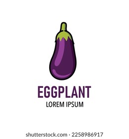 eggplant vector logo illustration, isolated on white background
