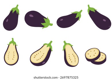 eggplant vector logo isolated on white background.	