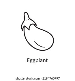 Ilustración de diseño de iconos de contorno del vector de berenjena. Símbolo de la naturaleza sobre el fondo blanco Archivo EPS 10