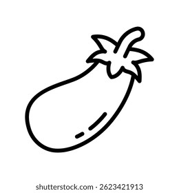 Eggplant Vector outline icon. Eps10 file 