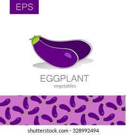 Eggplant. Vector sign. Label. The idea for the packaging or sticker.