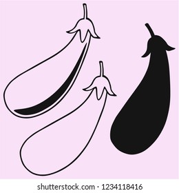 eggplant vector silhouette isolated 