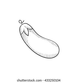 Eggplant vector sketch icon isolated on background. Hand drawn Eggplant icon. Eggplant sketch icon for infographic, website or app.