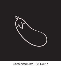 Eggplant vector sketch icon isolated on background. Hand drawn Eggplant icon. Eggplant sketch icon for infographic, website or app.