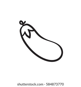 Eggplant vector sketch icon isolated on background. Hand drawn Eggplant icon. Eggplant sketch icon for infographic, website or app.