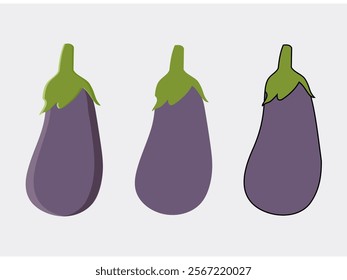 Eggplant Vector Style Creative Design