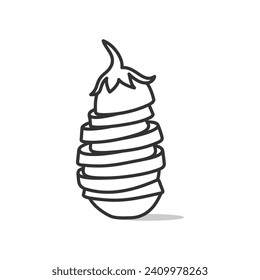 Eggplant vegetable cartoon vector illustration design