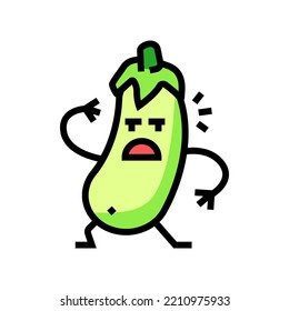 eggplant vegetable character color icon vector. eggplant vegetable character sign. isolated symbol illustration