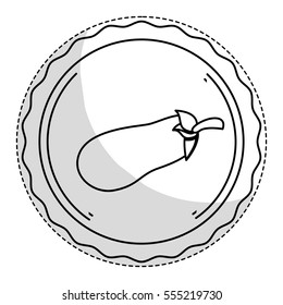 eggplant vegetable emblem  icon image vector illustration design 