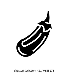 vectores de icono de glifo vegetal de berenjena. signo de verdura de berenjena. símbolo de contorno aislado ilustración negra
