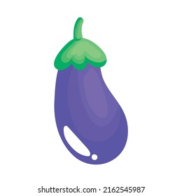 eggplant vegetable icon on white background