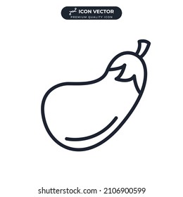 eggplant vegetable icon symbol template for graphic and web design collection logo vector illustration