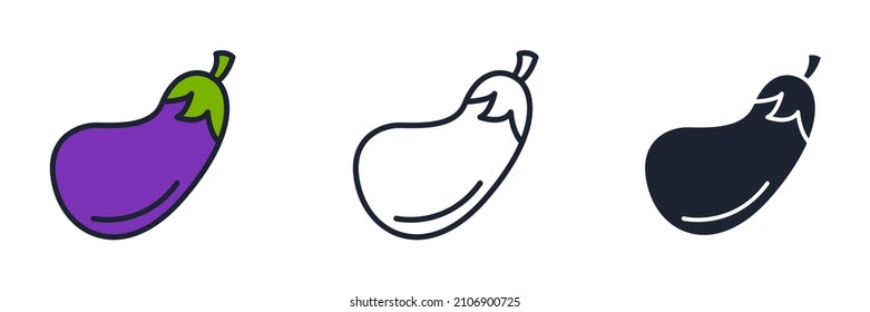 eggplant vegetable icon symbol template for graphic and web design collection logo vector illustration