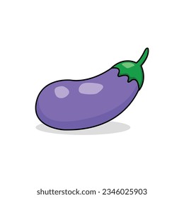 imagen vegetal de berenjena aislada en fondo blanco
