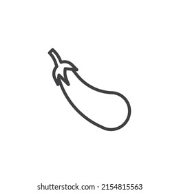 Icono de línea de verdura de berenjena. signo de estilo lineal para concepto móvil y diseño web. icono del vector de contorno de eggplant. Símbolo, ilustración del logotipo. Gráficos vectoriales