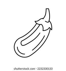 eggplant vegetable line icon vector. eggplant vegetable sign. isolated contour symbol black illustration