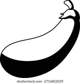 Eggplant vegetable mono shadow illustration
