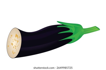Berenjena vegetal sobre fondo blanco, Vector	