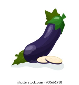 Eggplant vegetable on white background. Eggplant icon