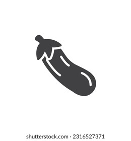Icono vector vegetal de berenjena. signo plano relleno para concepto móvil y diseño web. Icono de glifo de berenjena. Símbolo, ilustración del logotipo. Gráficos vectoriales