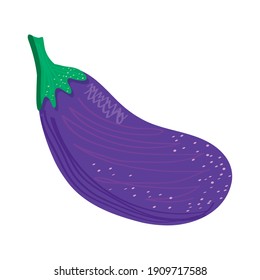 Eggplant Vegetables Healthy Food Icon Vector Illustration Design