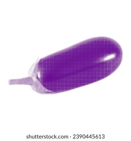 Eggplant whole one, from circle dots of different sizes on white background