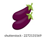 Eggplants Clipart Vector On White Background