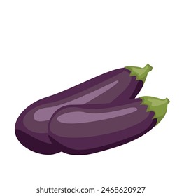 Eggplants icon.Vegetable illustration for farm market menu. Graphic element for fabric, textile, clothing, wrapping paper, wallpaper, poster.Vector Illustration.