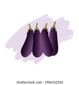 Eggplants isolated on white background