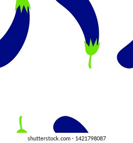 Eggplants Seamless Background. Vectoral Illustration.