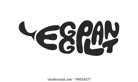 Eggplant.Vegetable lettering. Premium handmade vector lettering and calligraphy phrase for invitation, greeting card, t-shirt, prints, social media, blogs and posters .Vector illustration.