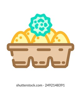 eggs allergen free product food color icon vector. eggs allergen free product food sign. isolated symbol illustration