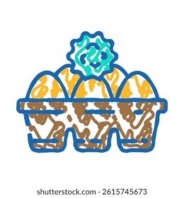 eggs allergen free product food doodle icon sketch vector. eggs allergen free product food sign. isolated symbol illustration