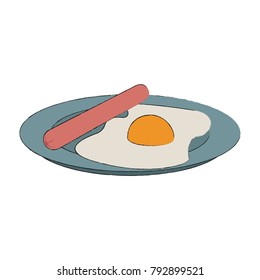 Eggs and bacon american breakfast