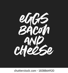 Eggs, Bacon, and Cheese Vector Text Illustration Background