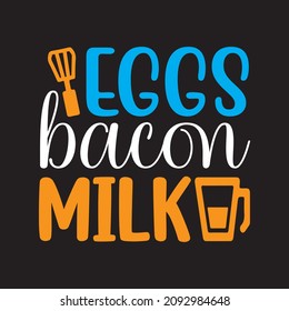 eggs bacon milk vector file