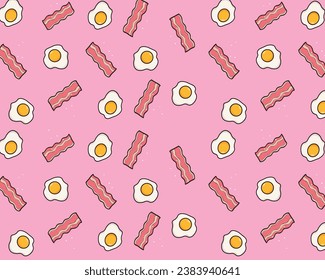 Eggs and bacon print, breakfast