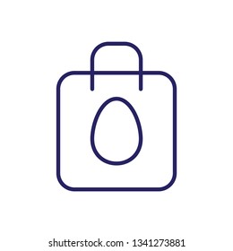 Eggs in Bag Outline Vector Icon