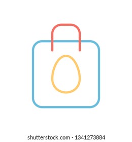 Eggs in Bag Outline Vector Icon