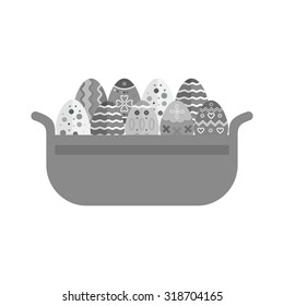 Eggs, basket, hen icon vector image.Can also be used for easter, celebration, observances and holidays. Suitable for mobile apps, web apps and print media.