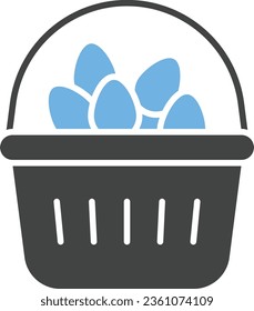 Eggs in Basket Icon image. Suitable for mobile application.