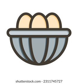 Eggs Basket Thick Line Filled Colors For Personal And Commercial Use.
