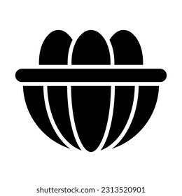 Eggs Basket Vector Glyph Icon For Personal And Commercial Use.

