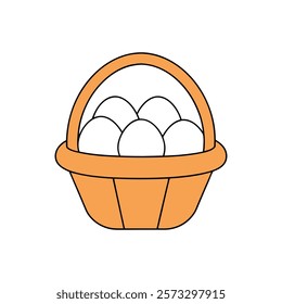 A eggs in basket vector illustration