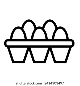 Diseño de iconos de la línea del vector de la cesta de huevos