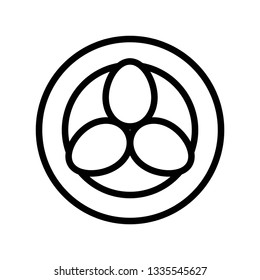 Eggs in bird nest vector, Easter line style icon editable stroke